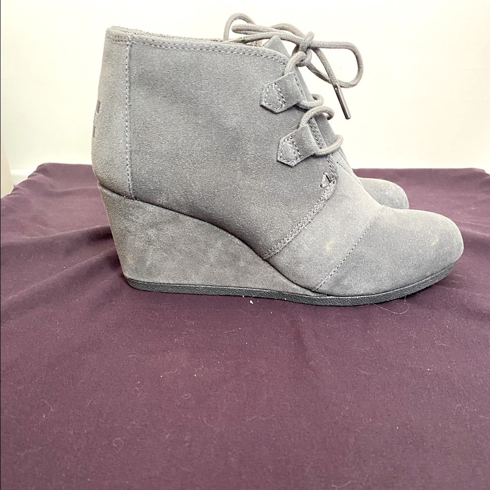 Toms Grey Suede Kala Booties